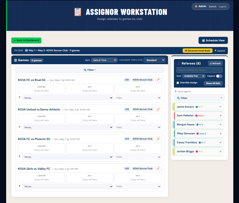 Assignor Workstation